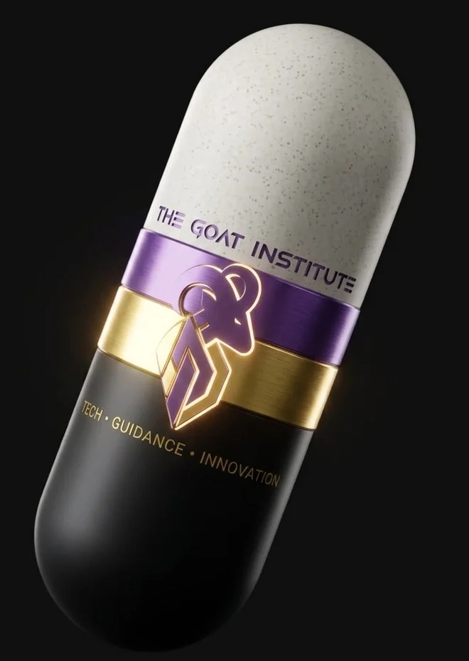 The Goat Institute capsule printed with Tech, Guidance, Innovation